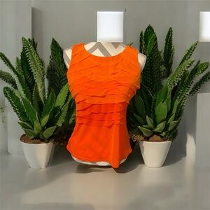 Worthington Vibrant Orange Layered Tank Top